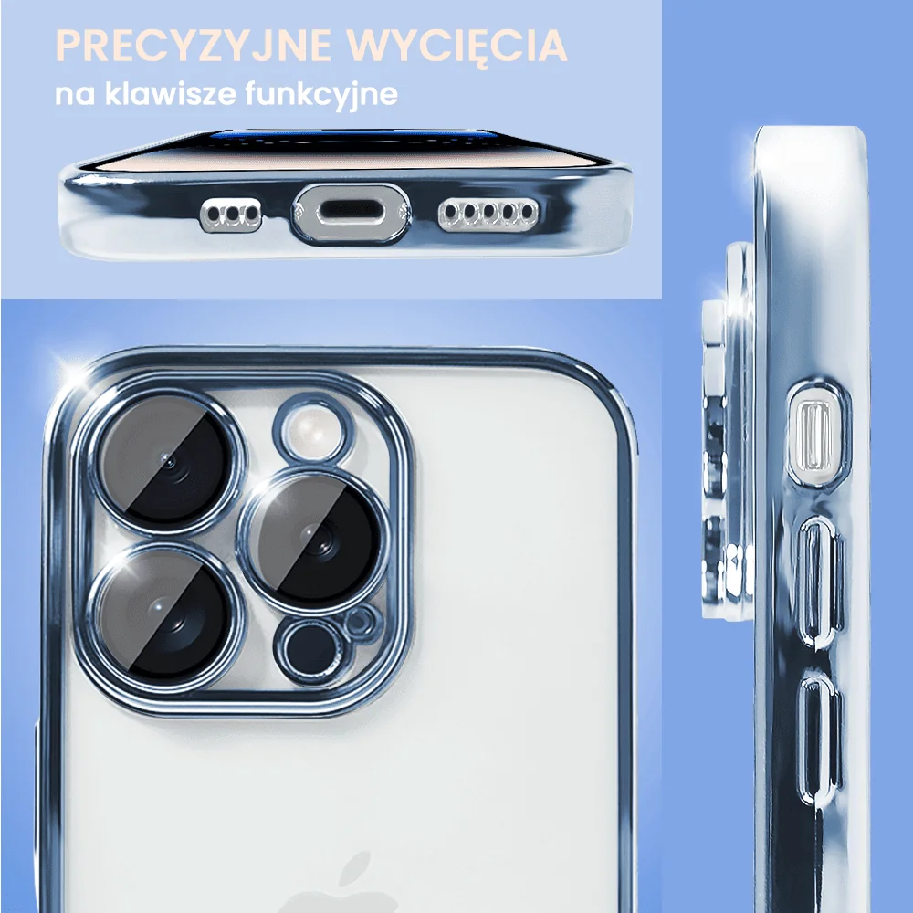 Etui do iPhone 13 Pro Slim Protect Full Cover z osłoną kamery i obiektywów 9H, górski niebieski (OUTLET)