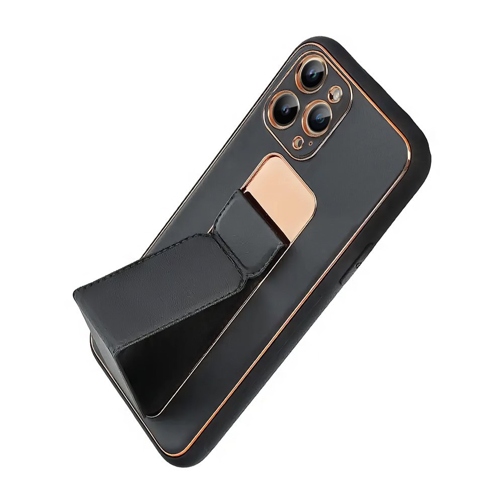 Etui do iPhone 14 Pro Stand Leather Case z podstawką skórzane, czarne