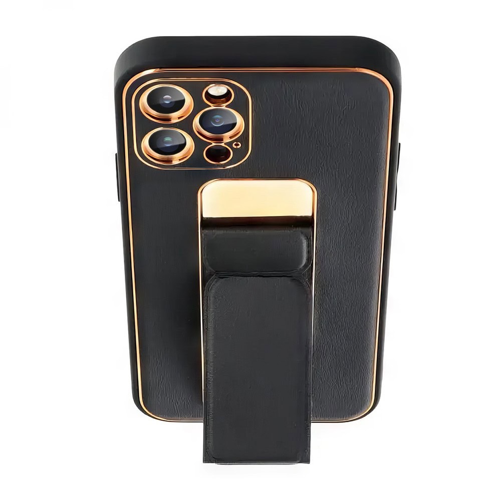 Etui do iPhone 14 Pro Stand Leather Case z podstawką skórzane, czarne