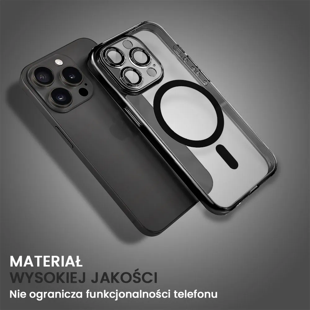 Etui do iPhone 14 Pro cienkie, wzmocnione, z ochroną anti shock oraz głośników, czarne