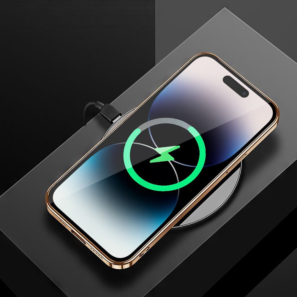 Etui do iPhone 14 Pro eleganckie luksusowe skórzane zielone ze złotem