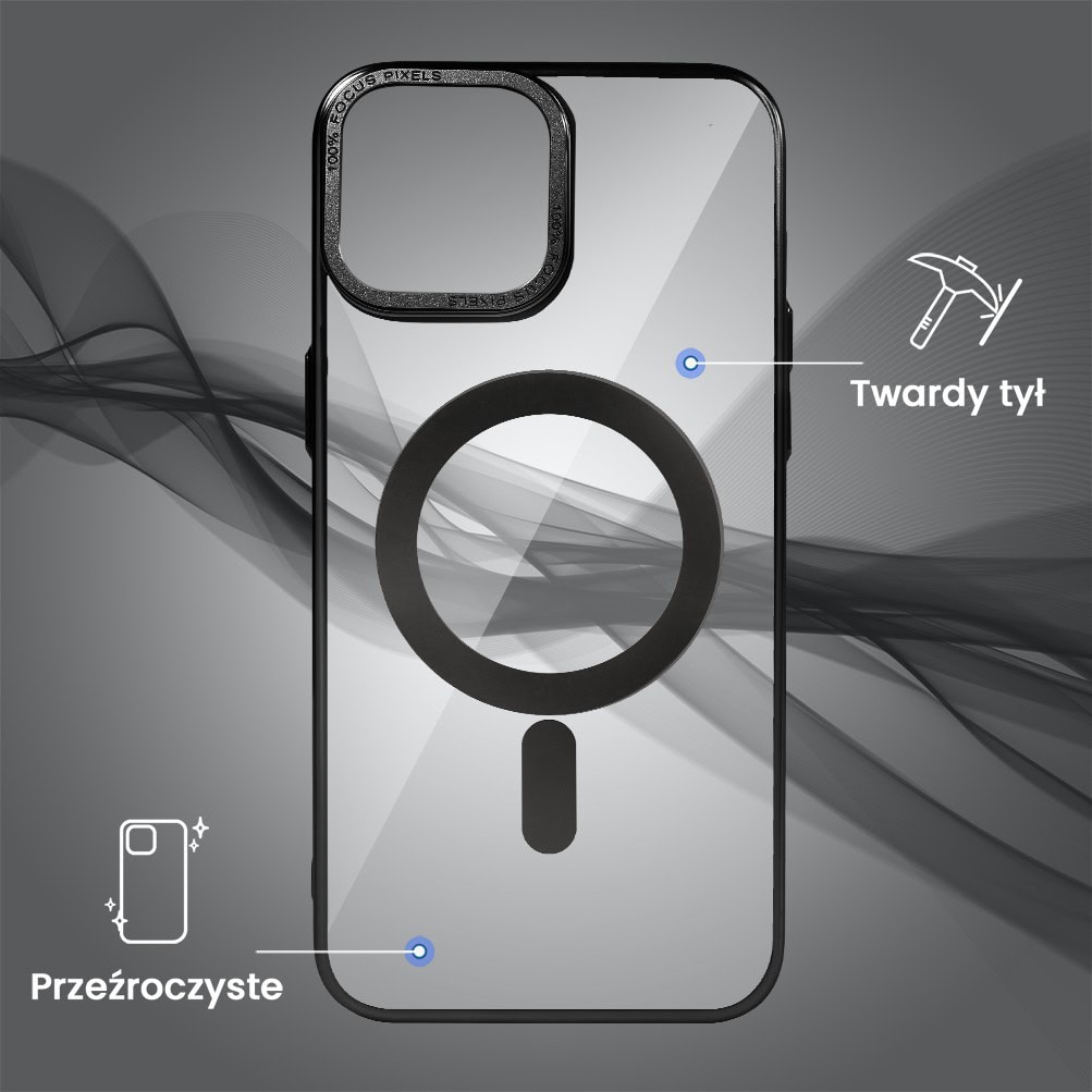 Etui do iPhone 14 Skin Shield, cienkie, twardy tył, Titanium Finish, czarne (OUTLET)