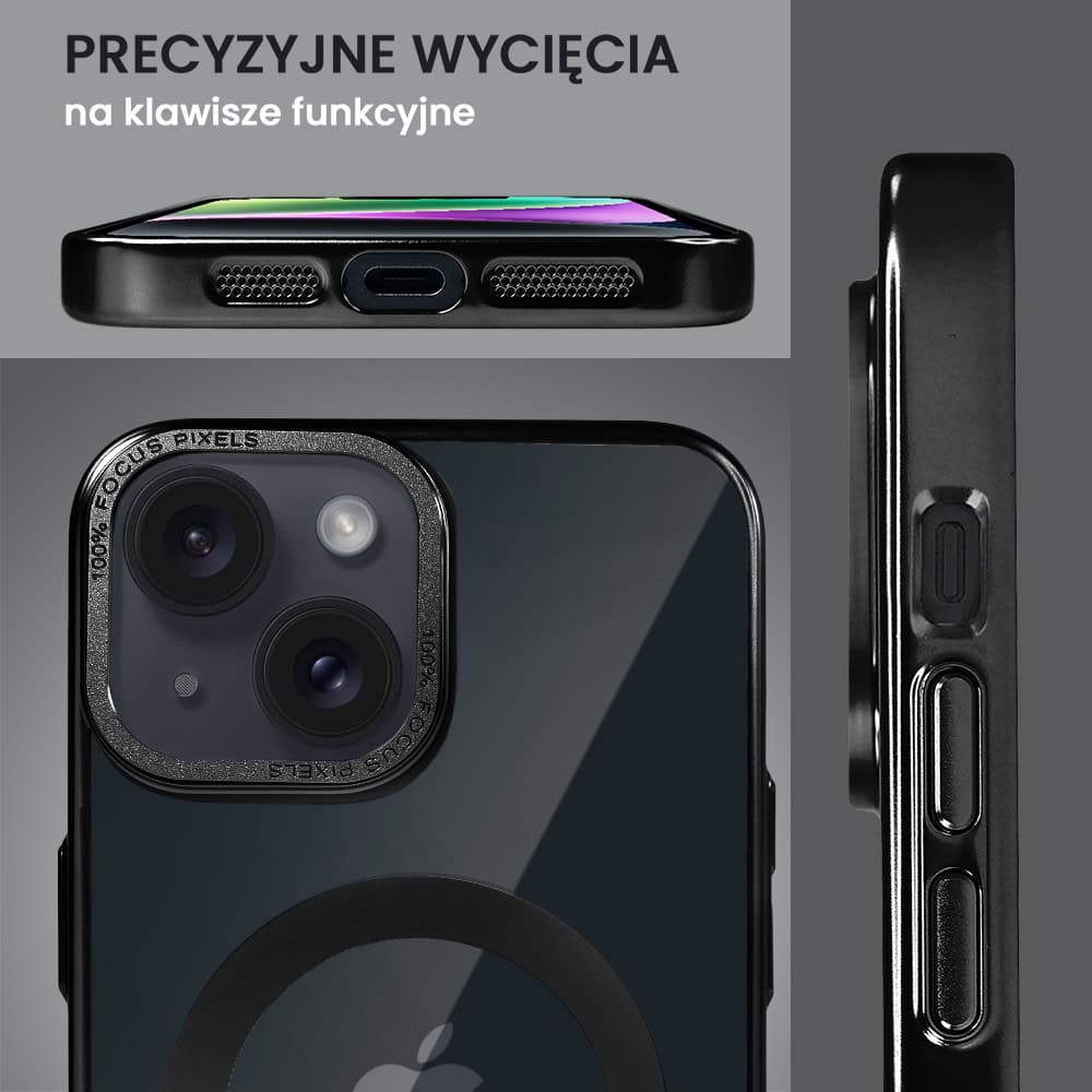 Etui do iPhone 14 Skin Shield, cienkie, twardy tył, Titanium Finish, czarne (OUTLET)