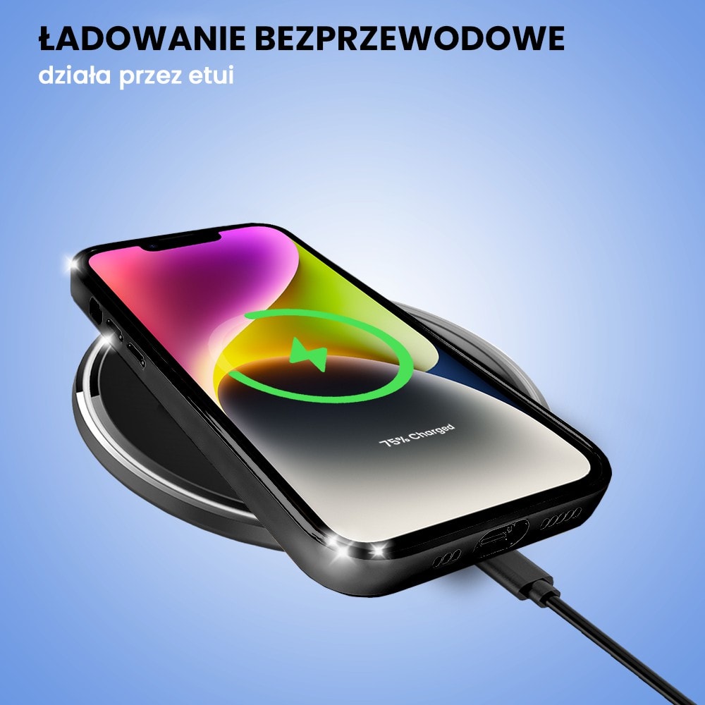 Etui do iPhone 14 Plus Slim Protect Full Cover z osłoną kamery i obiektywów 9H, czarne grafitowe