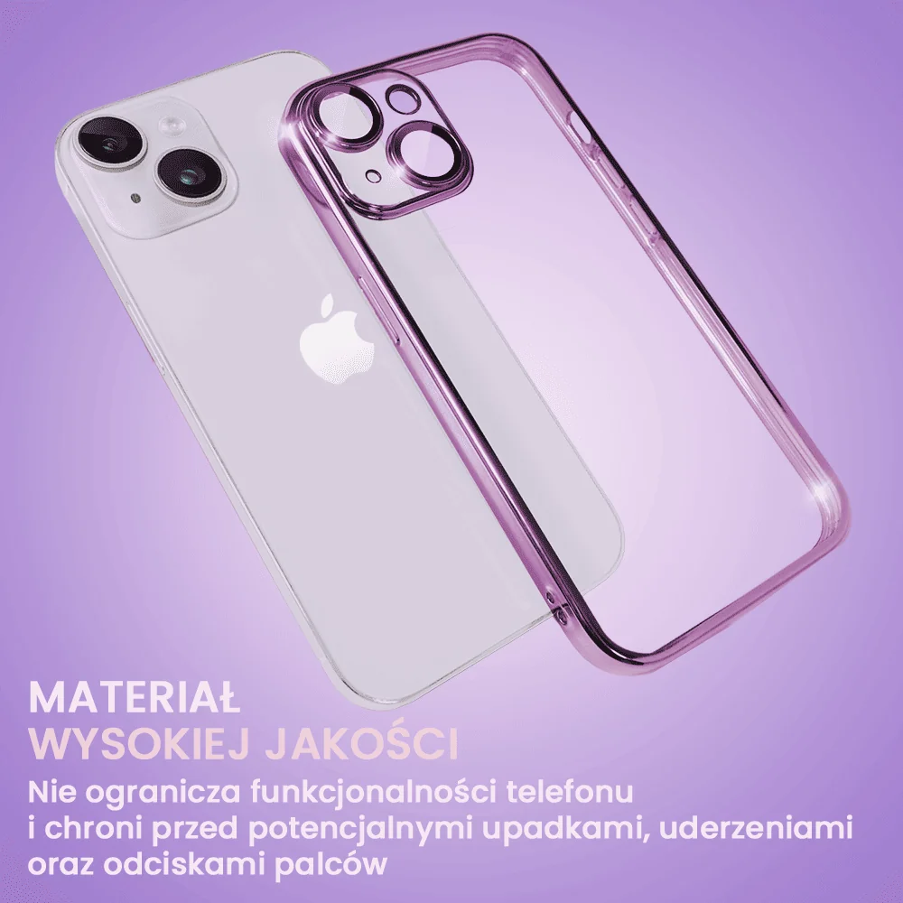 Etui do iPhone 14 Plus Slim Protect Full Cover z osłoną kamery i obiektywów 9H, głęboka purpura