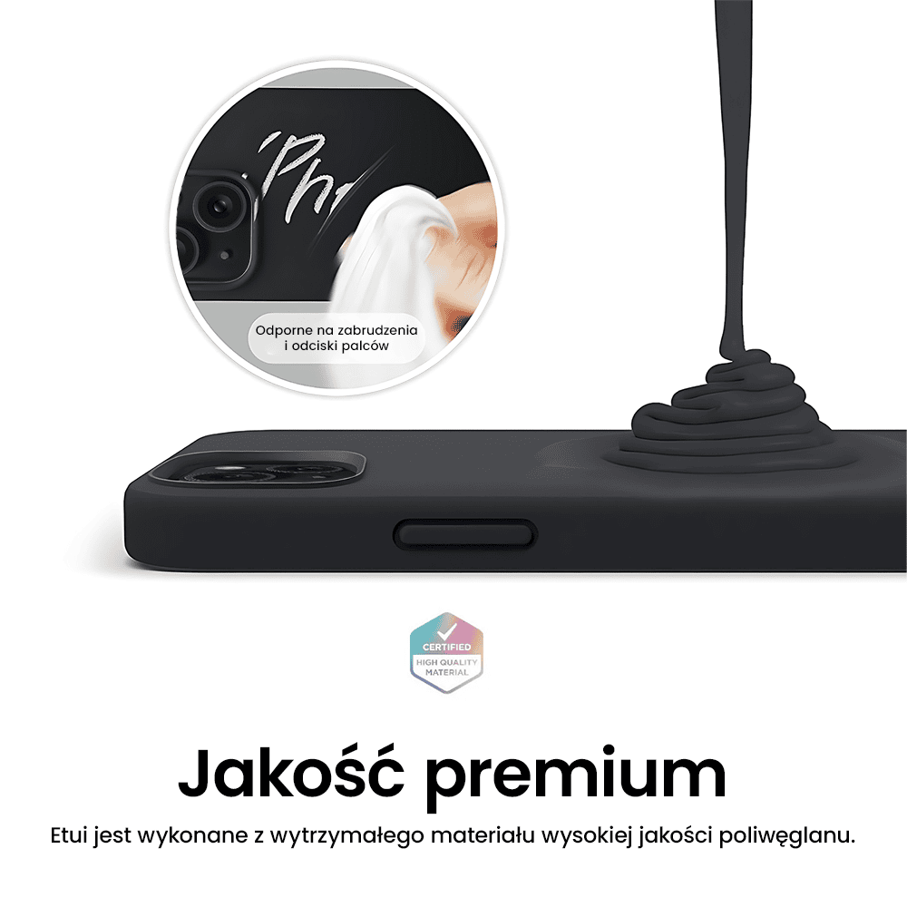 Etui do iPhone 14 Soft Lux matowe z mikrofibrą, trójwarstwowa ochrona, czarne