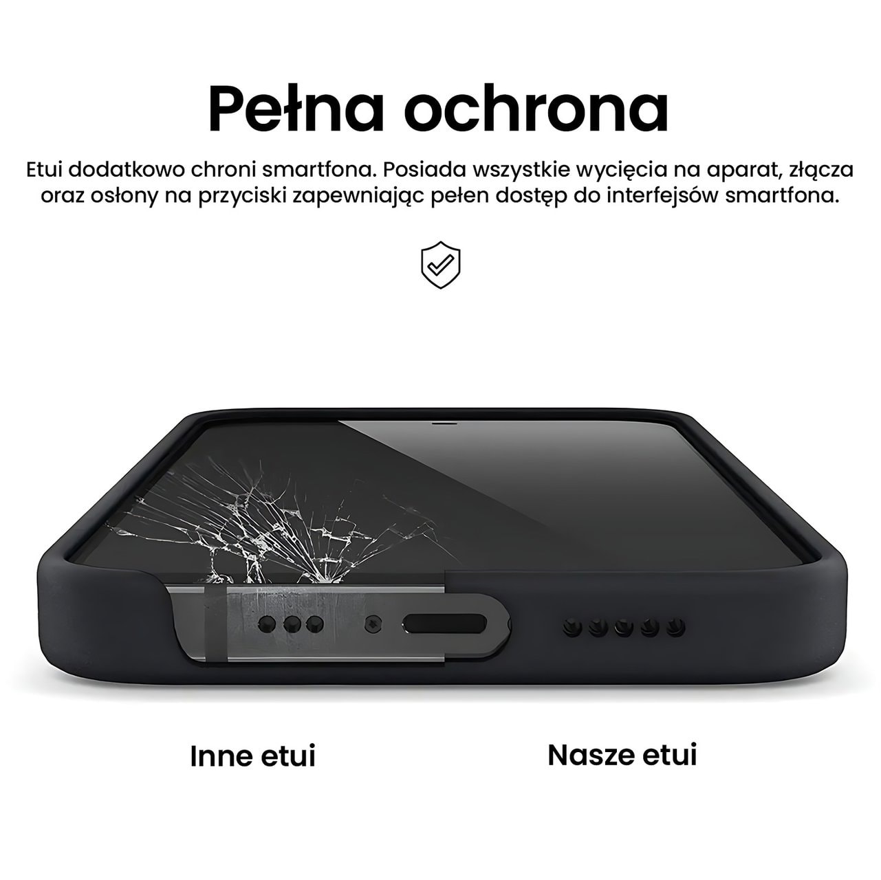 Etui do iPhone 14 Soft Lux matowe z mikrofibrą, trójwarstwowa ochrona, czarne