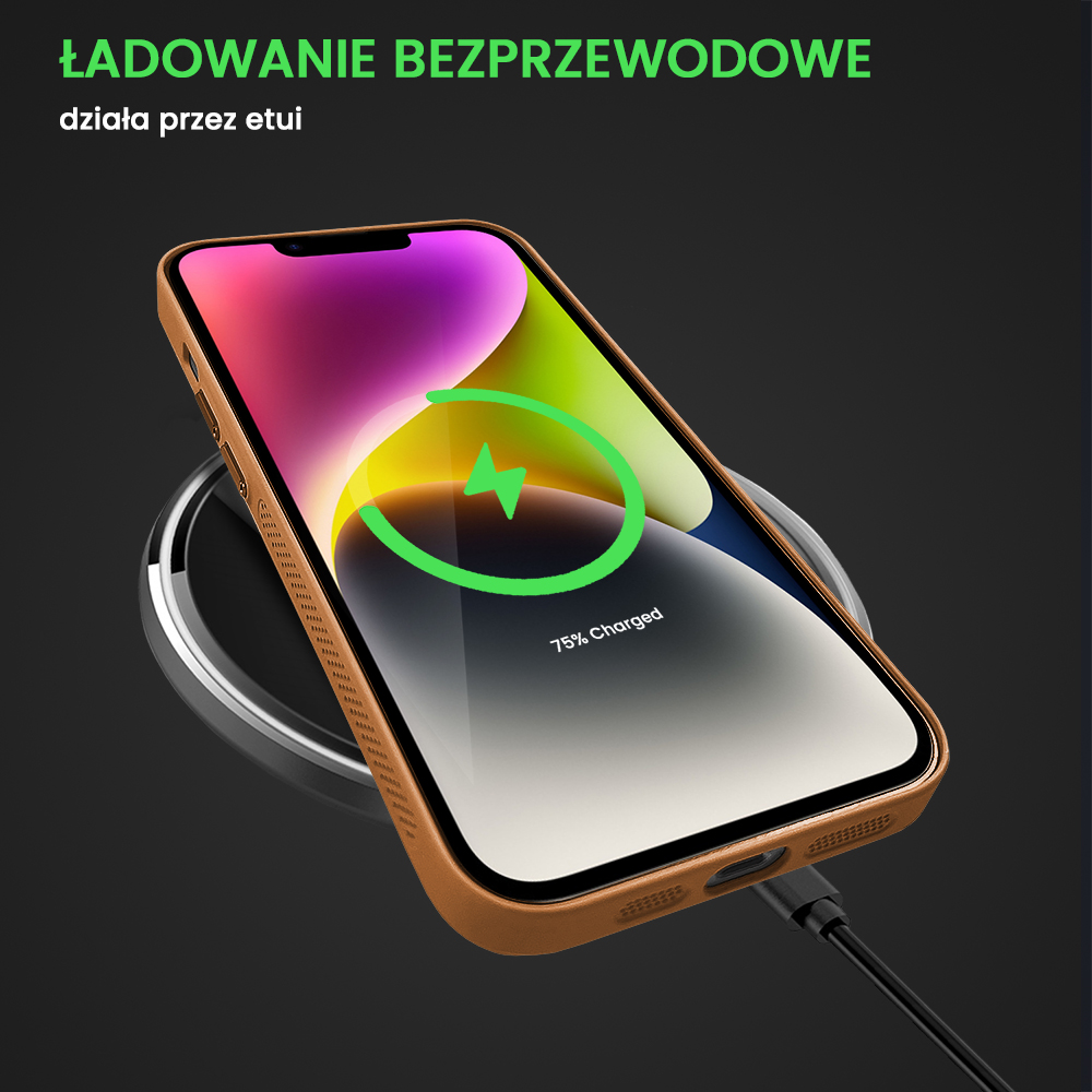 Etui do iPhone 14 Breathable Cam Ring, oddychające z Magsafe, brązowe