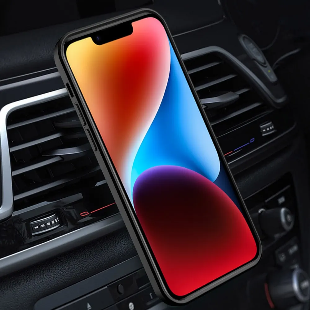 Etui do iPhone 14 pancerne z magnetycznym uchwytem, osłona kamery, czarne