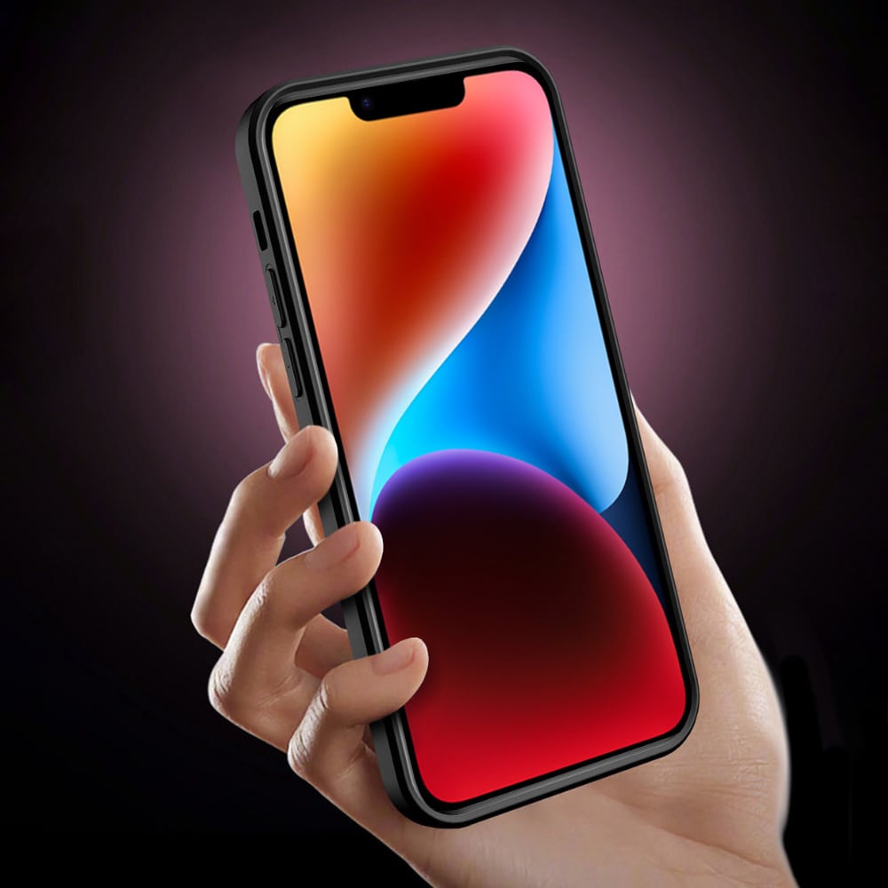 Etui do iPhone 14 pancerne z magnetycznym uchwytem, osłona kamery, czarne