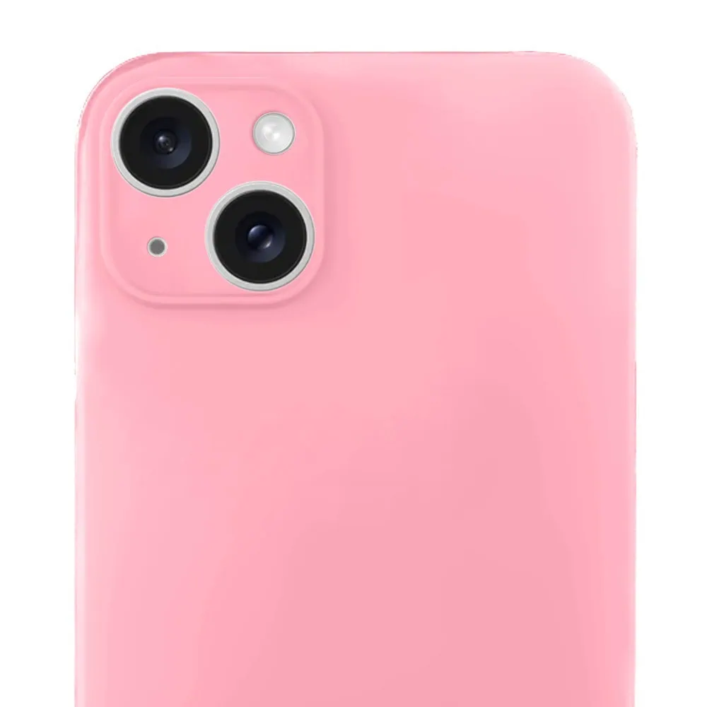 Etui do iPhone 14 Plus silikonowe z mikrofibrą soft touch z osłoną na aparat, jasny róż
