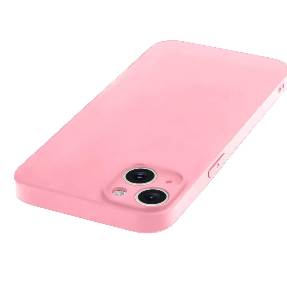 Etui do iPhone 14 Plus silikonowe z mikrofibrą soft touch z osłoną na aparat, jasny róż