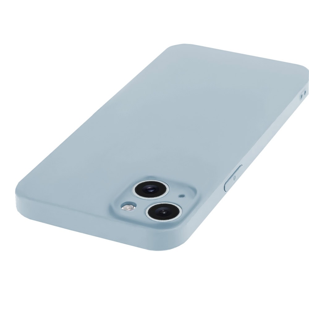 Etui do iPhone 14 Plus silikonowe z mikrofibrą soft touch z osłoną na aparat, lodowy błękit
