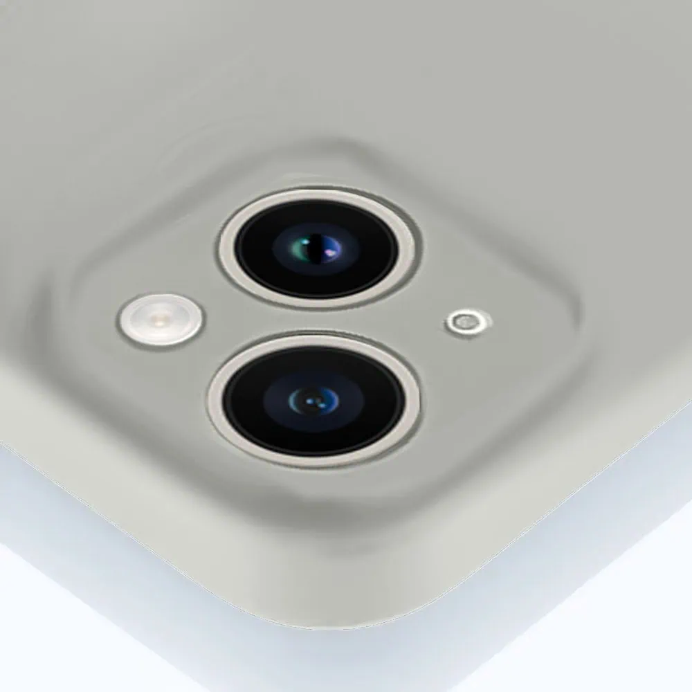 Etui do iPhone 14 silikonowe z mikrofibrą soft touch z osłoną na aparat, vintage beż