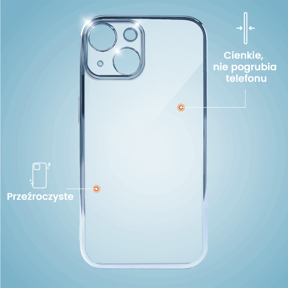 Etui do iPhone 14 Plus slim blue z osłoną kamery, niebieskie