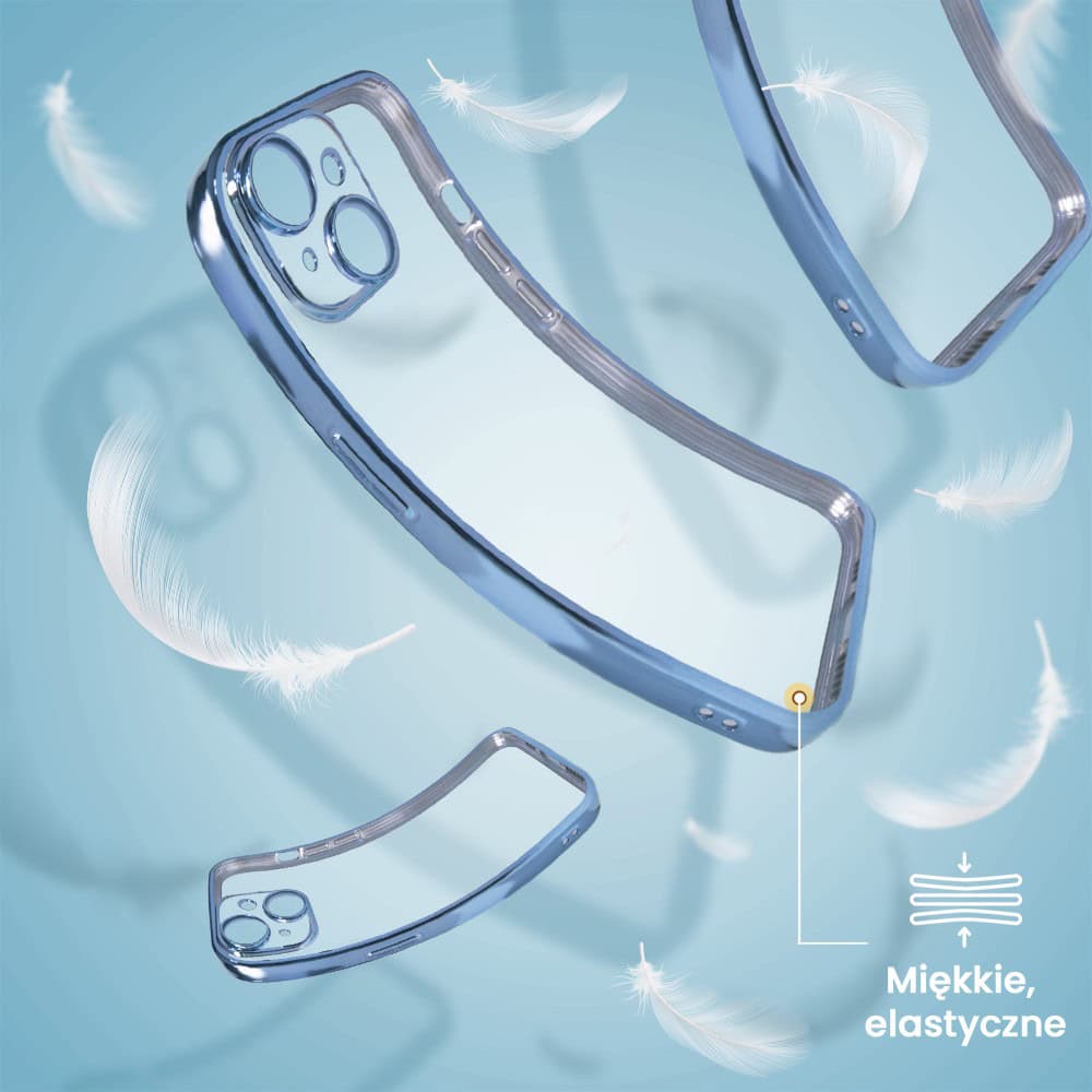 Etui do iPhone 14 Plus slim blue z osłoną kamery, niebieskie