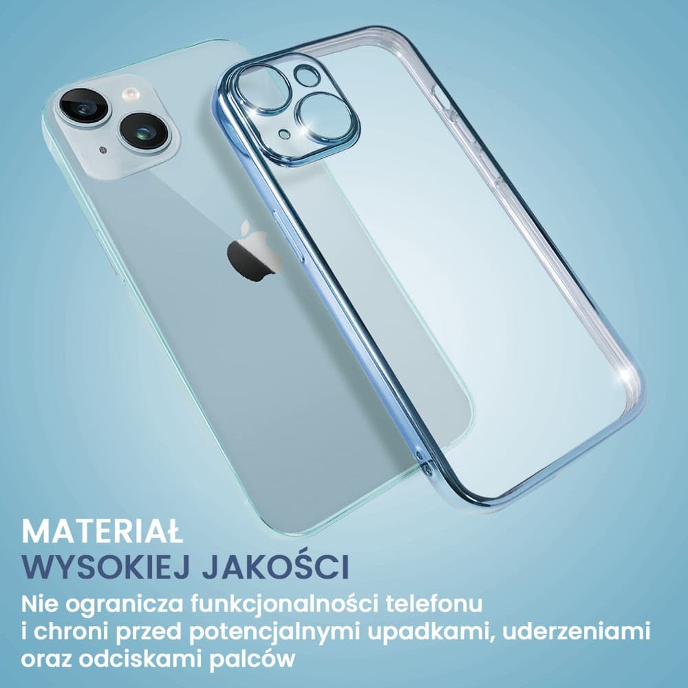 Etui do iPhone 14 Plus slim blue z osłoną kamery, niebieskie