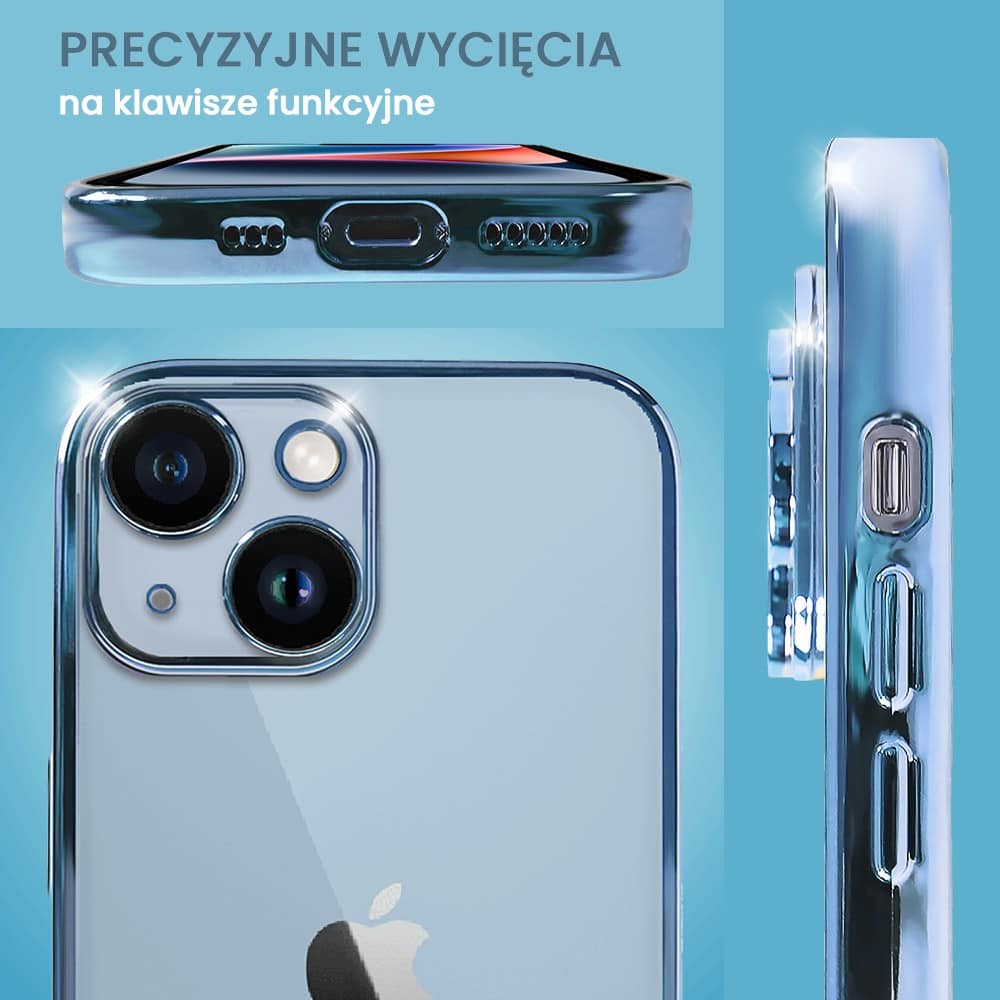Etui do iPhone 14 Plus slim blue z osłoną kamery, niebieskie