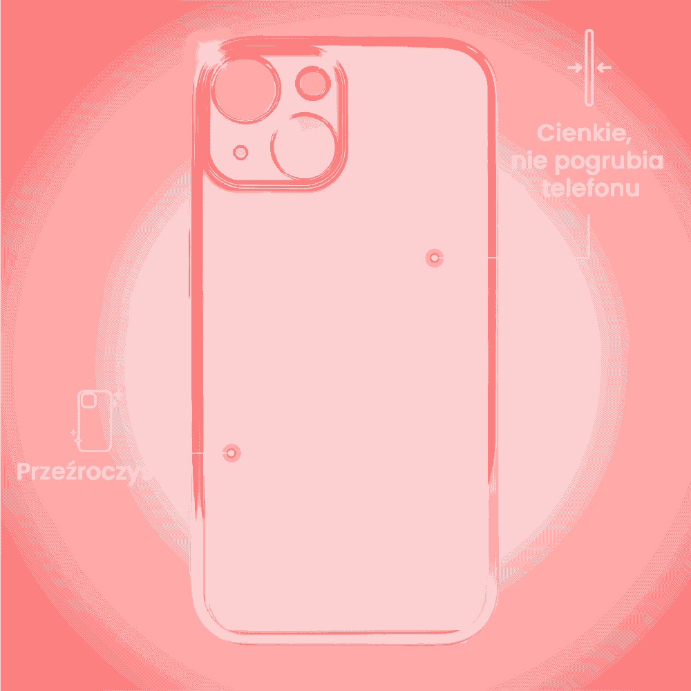 Etui do iPhone 14 Plus slim red z osłoną kamery, czerwone