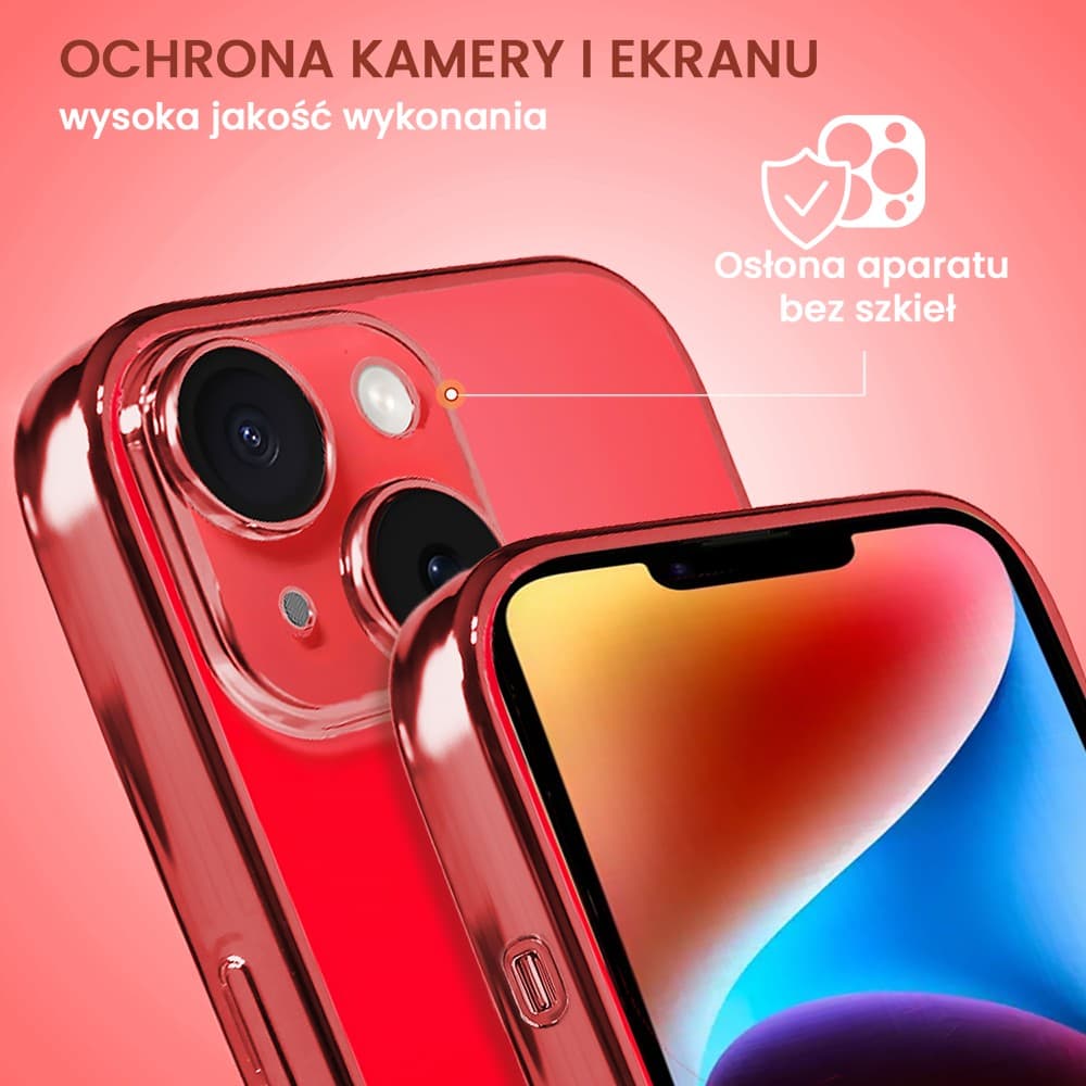 Etui do iPhone 14 Plus slim red z osłoną kamery, czerwone