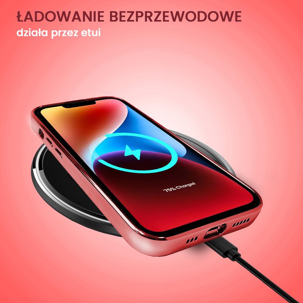 Etui do iPhone 14 Plus slim red z osłoną kamery, czerwone