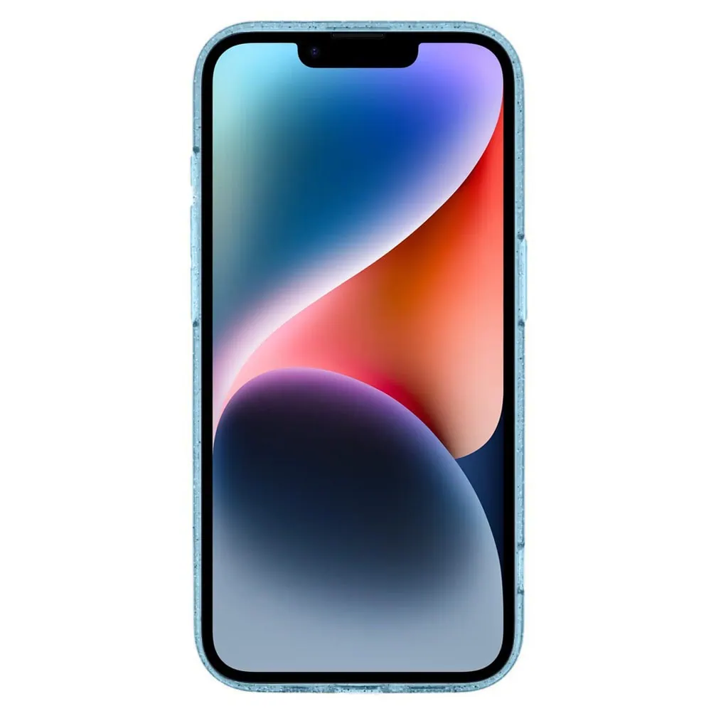 Etui do iPhone 14 z Magsafe, przeźroczyste, błyszczący brokat, niebieskie