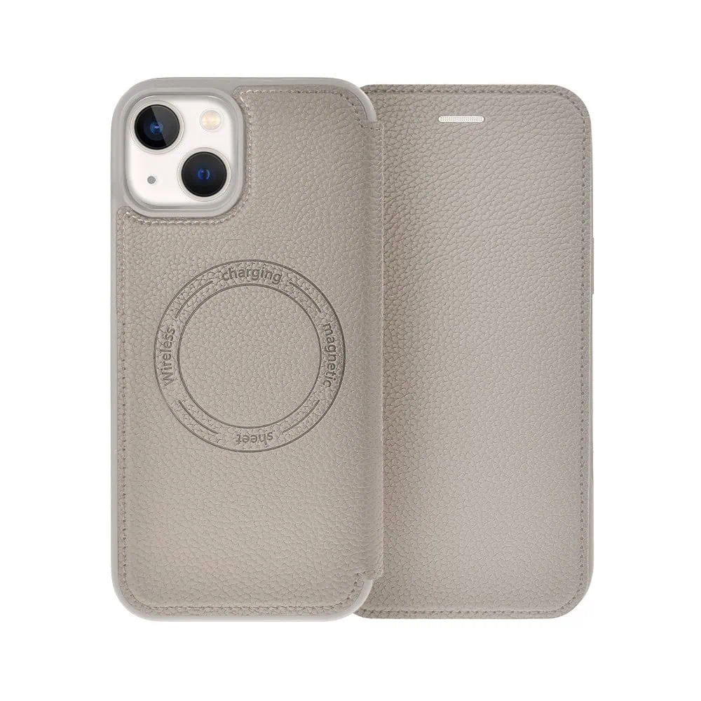 Etui do iPhone 14 z klapką Solid MagSafe Book, typu książka, szare