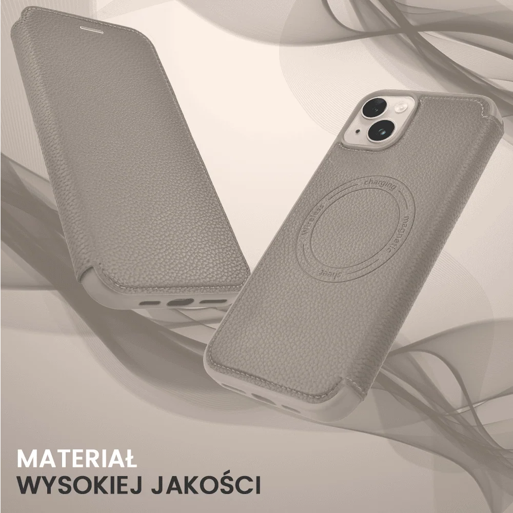 Etui do iPhone 14 z klapką Solid MagSafe Book, typu książka, szare