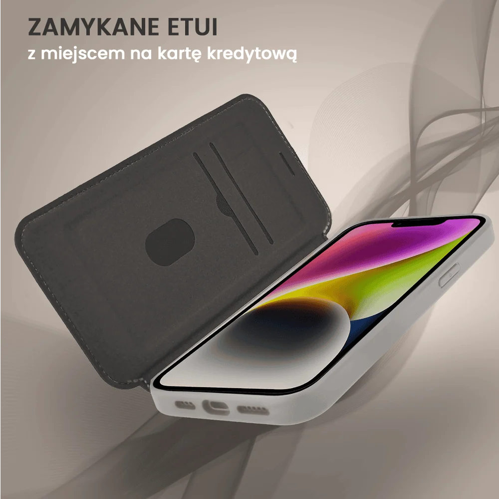 Etui do iPhone 14 z klapką Solid MagSafe Book, typu książka, szare