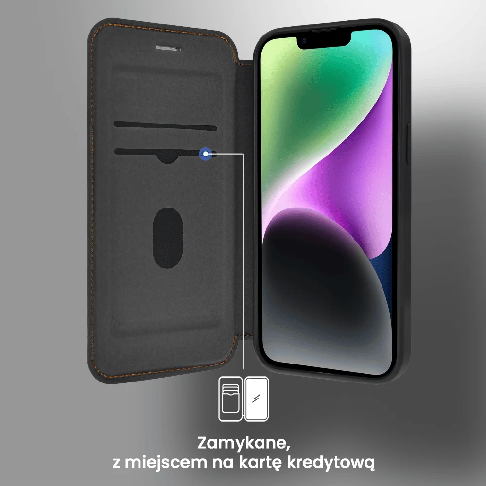 Etui do iPhone 14 z klapką Solid MagSafe Book, typu książka, czarne