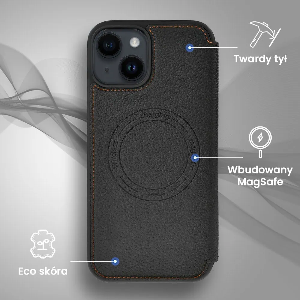 Etui do iPhone 14 z klapką Solid MagSafe Book, typu książka, czarne