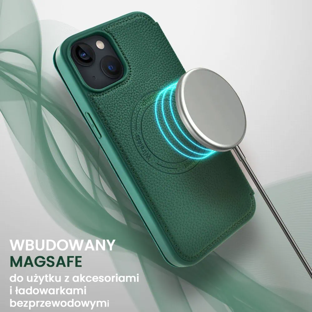 Etui do iPhone 14 z klapką Solid MagSafe Book, typu książka, zielone