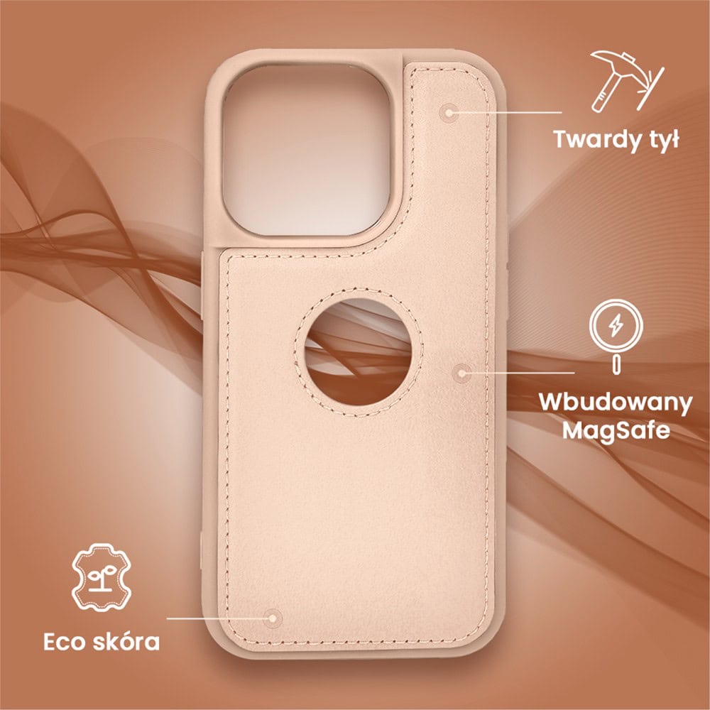 Etui do iPhone 15 2w1 Magsafe Double Wallet, zestaw etui oraz kabura ze smyczą, różowe