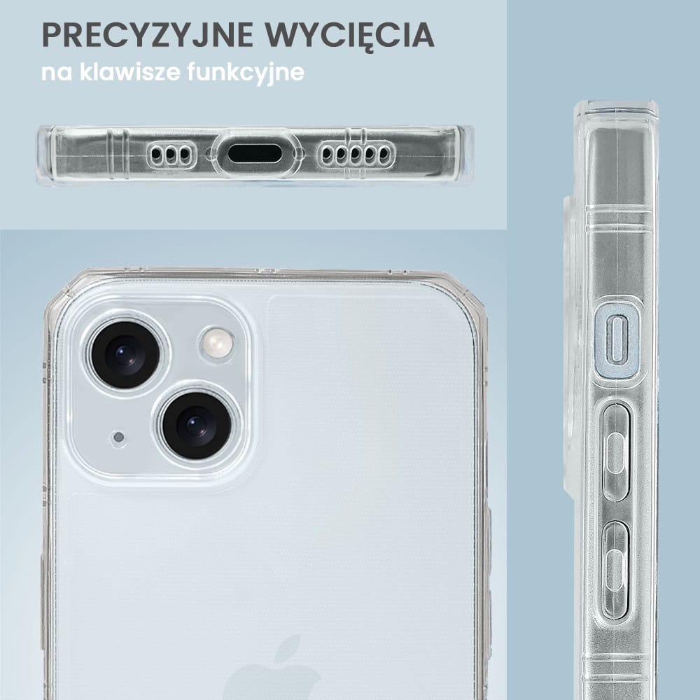 Etui do iPhone 15 Camera Armor z osłoną aparatu, pancerne, przeźroczyste