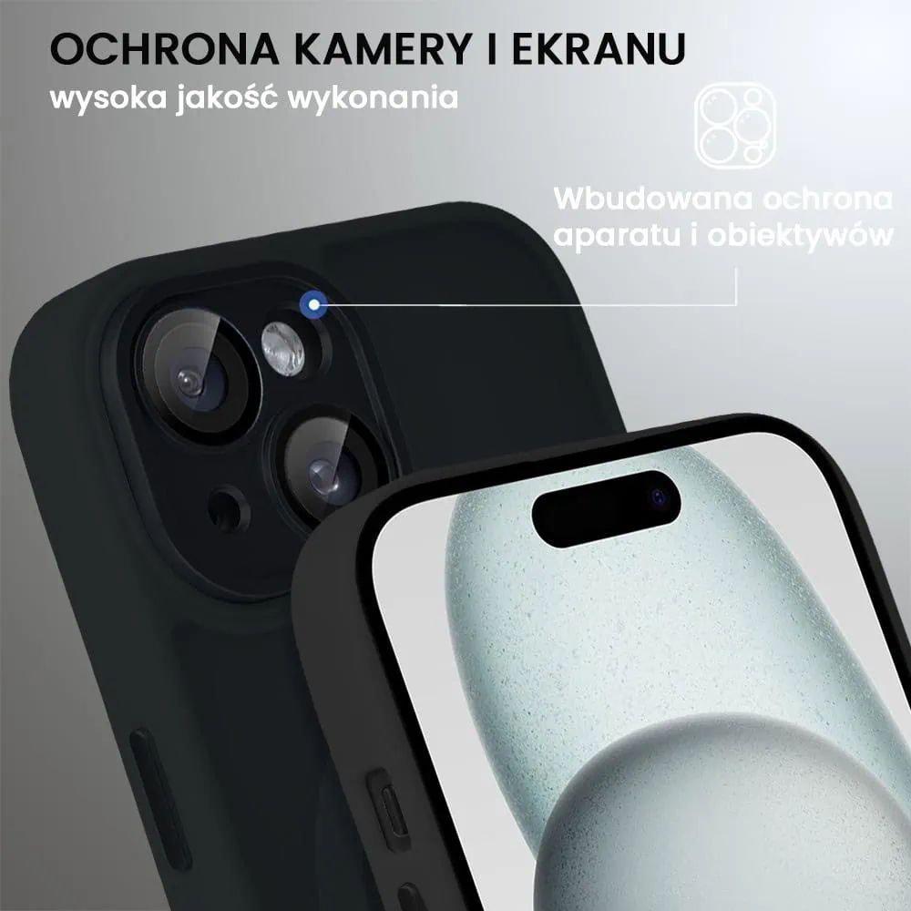 Etui do iPhone 15 Color Flush z Magsafe, z osłoną aparatu, czarne
