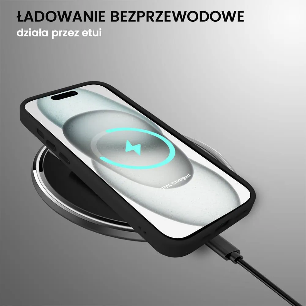 Etui do iPhone 15 Color Flush z Magsafe, z osłoną aparatu, czarne