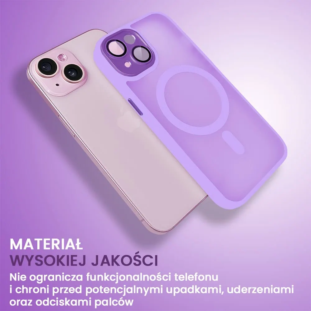 Etui do iPhone 15 Plus Color Flush z Magsafe, z osłoną aparatu, fioletowe
