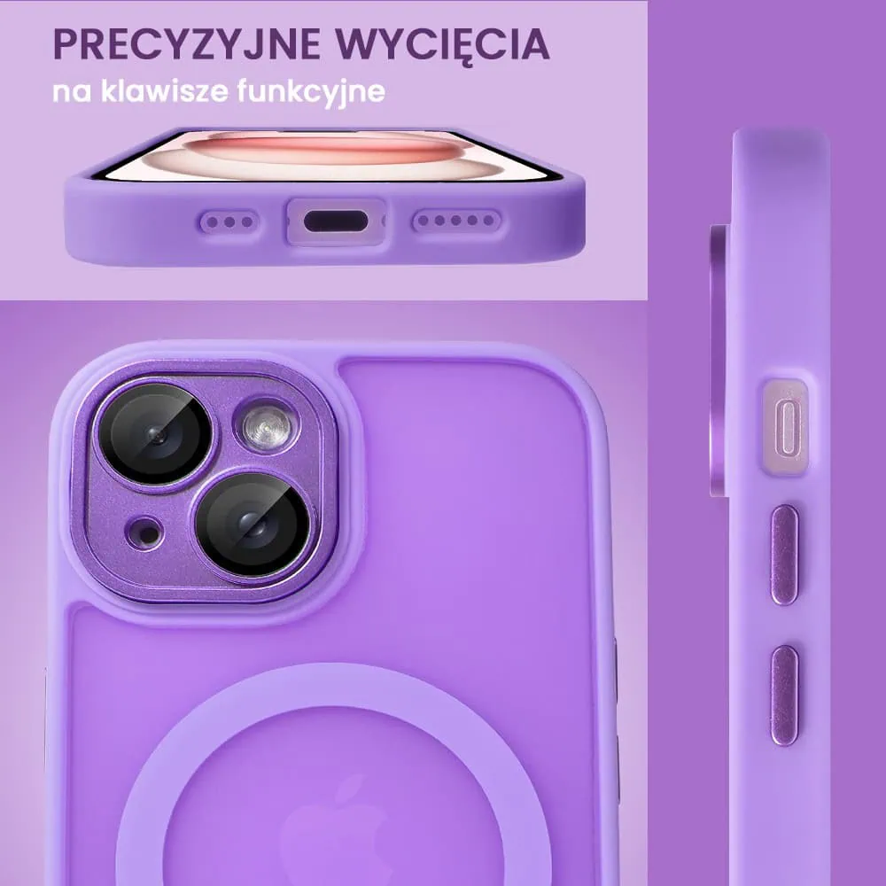Etui do iPhone 15 Plus Color Flush z Magsafe, z osłoną aparatu, fioletowe