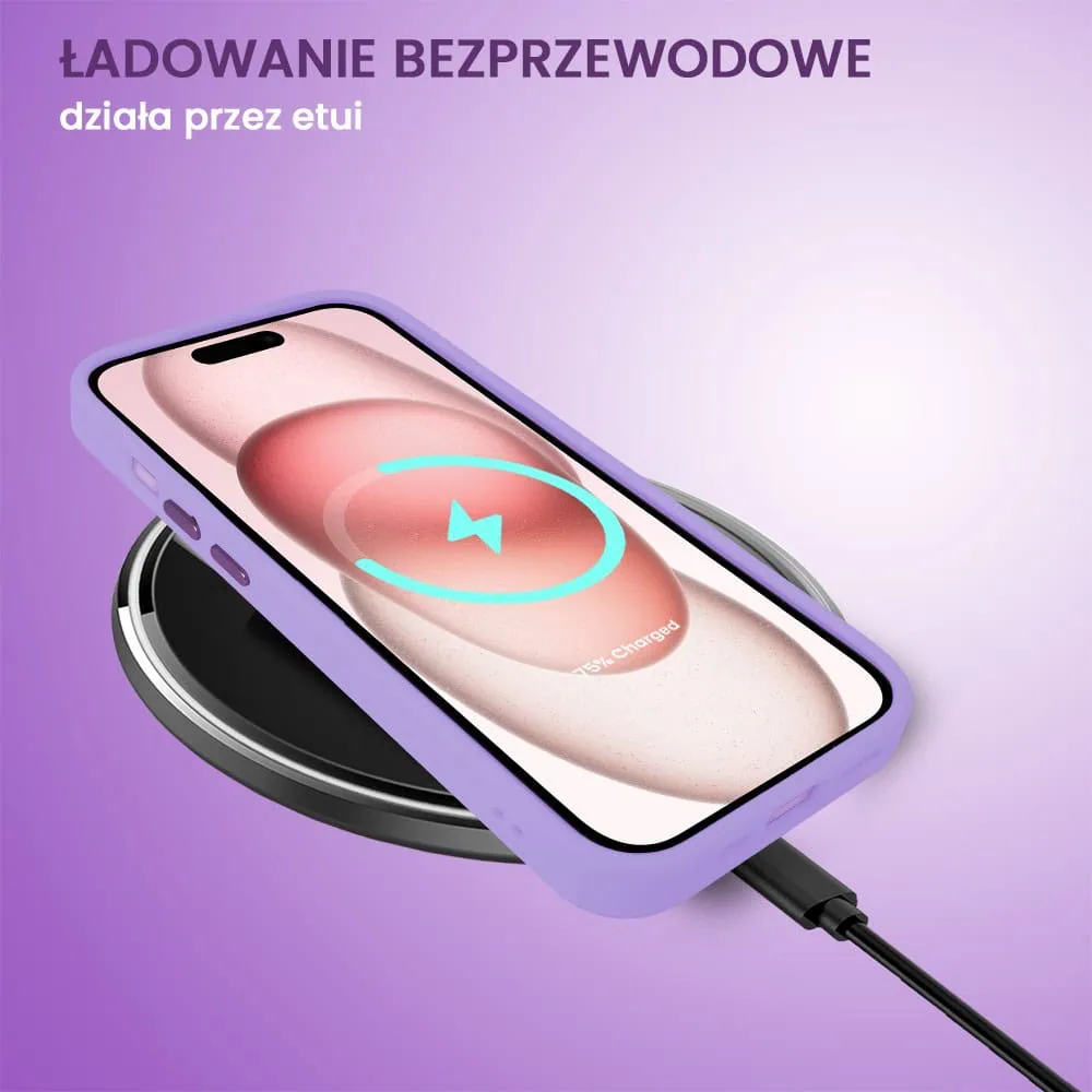 Etui do iPhone 15 Plus Color Flush z Magsafe, z osłoną aparatu, fioletowe