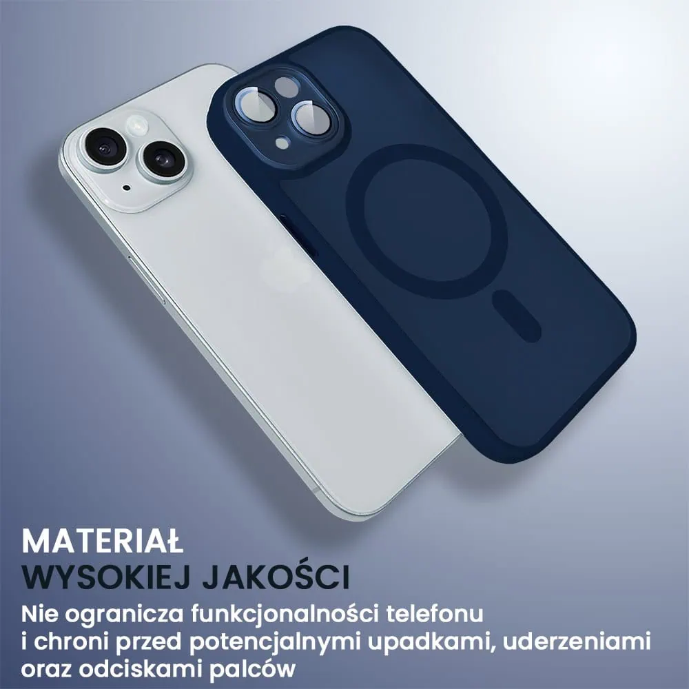 Etui do iPhone 15 Plus Color Flush z Magsafe, z osłoną aparatu, granatowe