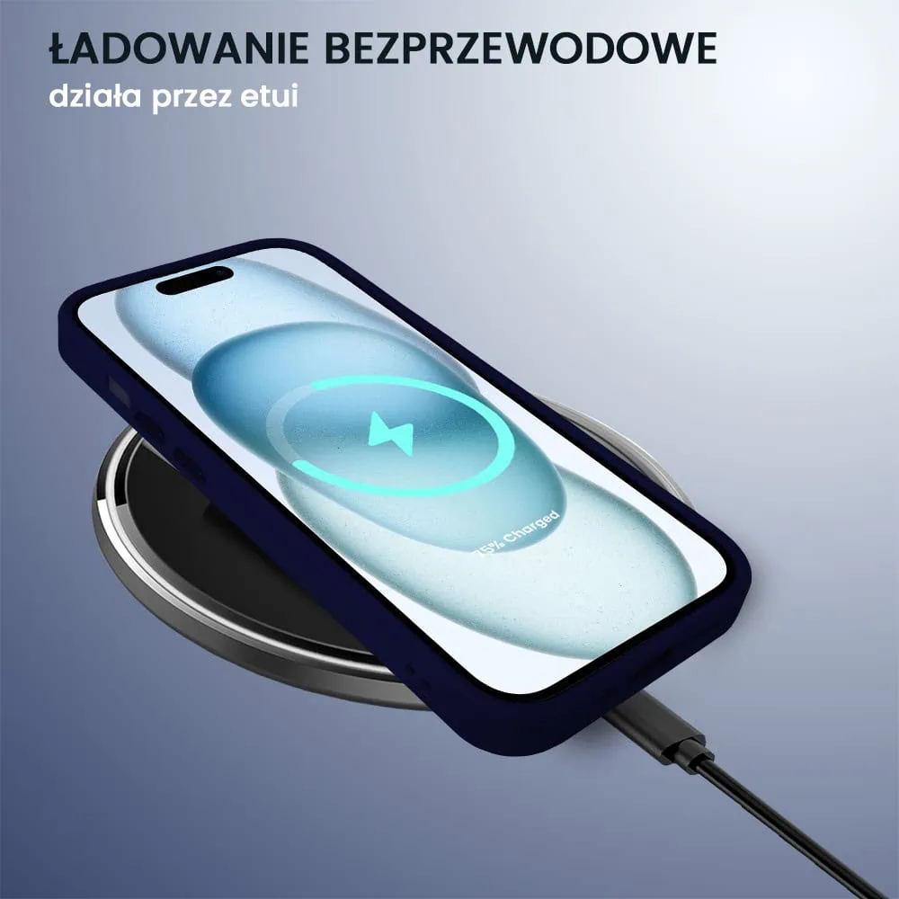 Etui do iPhone 15 Plus Color Flush z Magsafe, z osłoną aparatu, granatowe