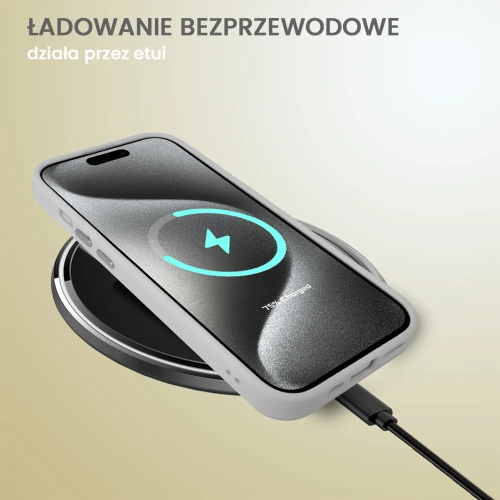 Etui do iPhone 15 Color Flush z Magsafe, z osłoną aparatu, popielate