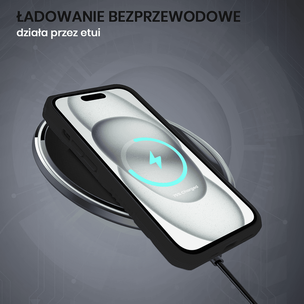 Etui do iPhone 15 MagSafe Slide Camera Stand pancerne, osłona kamery z podstawką, czarne