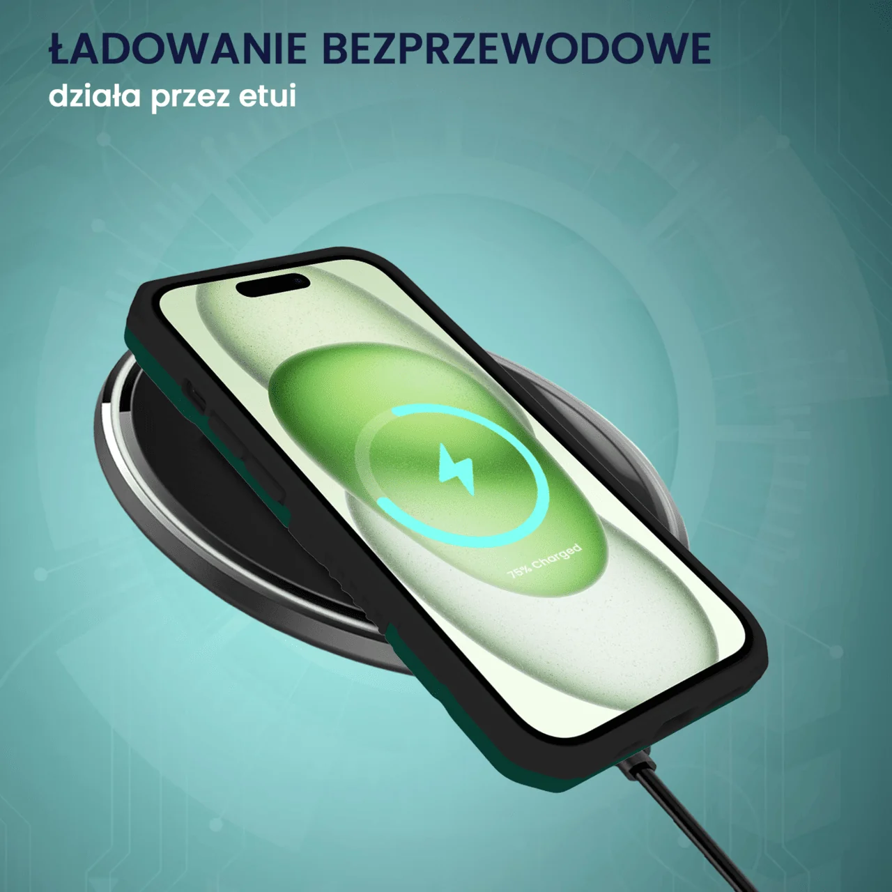 Etui do iPhone 15 Plus MagSafe Slide Camera Stand pancerne, osłona kamery z podstawką, zielone