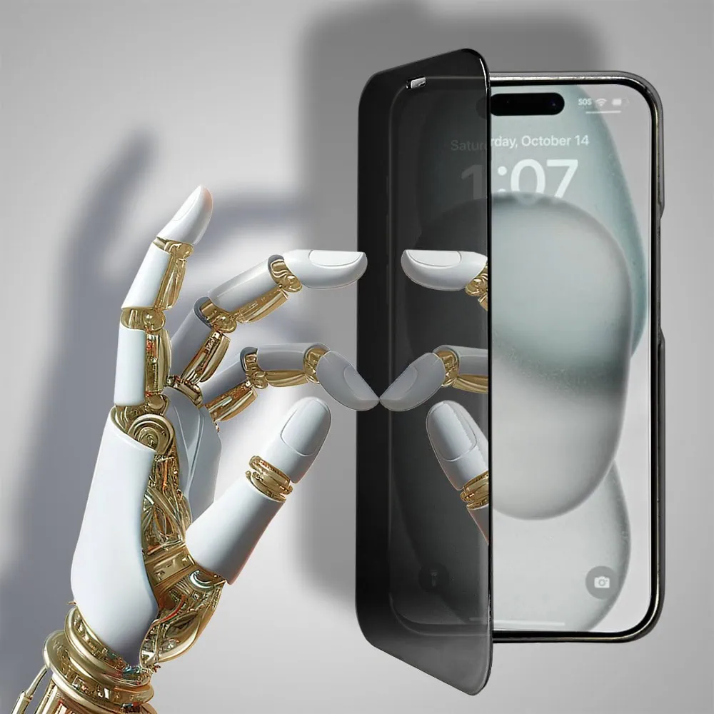 Etui do iPhone 15 Plus Mirror View zamykane typu książka, eleganckie lustrzane, czarne (OUTLET)