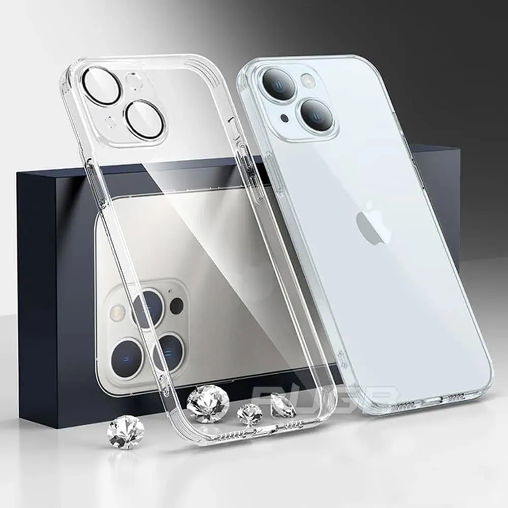 Etui do iPhone 15 Plus Slim Protect Full Cover z osłoną kamery i obiektywów 9H, przeźroczyste