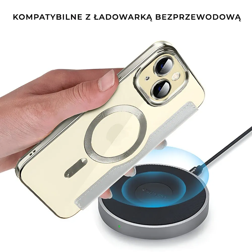 Etui do iPhone 15 typu książka Book Magsafe Lens Protect, z klapką, tytanowe