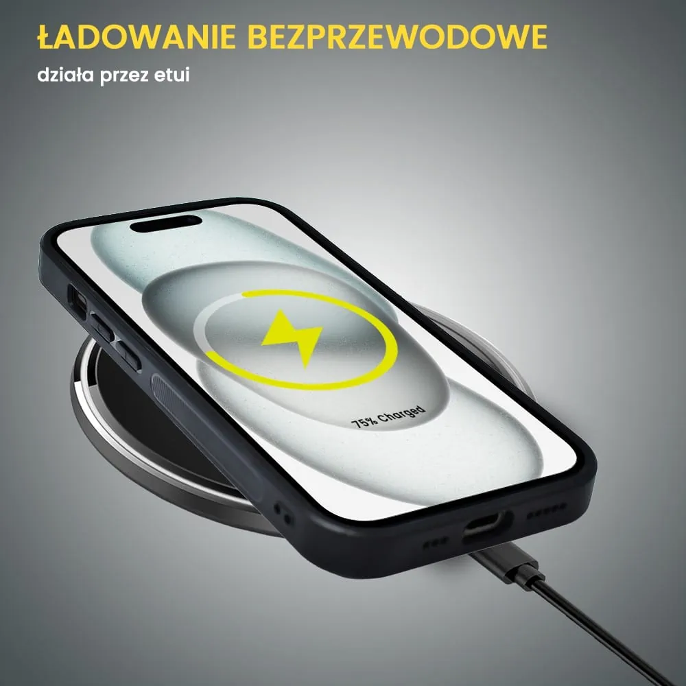 Etui do iPhone 15 Alcantara Magsafe Cover, przyjemne w dotyku, czarne