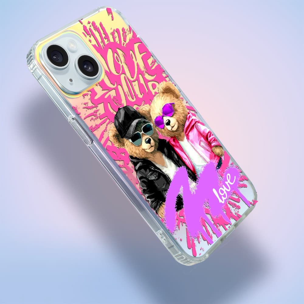 Etui do iPhone 15 Plus Bear With Me, Couple in Love, zakochana para, zmieniające kolor