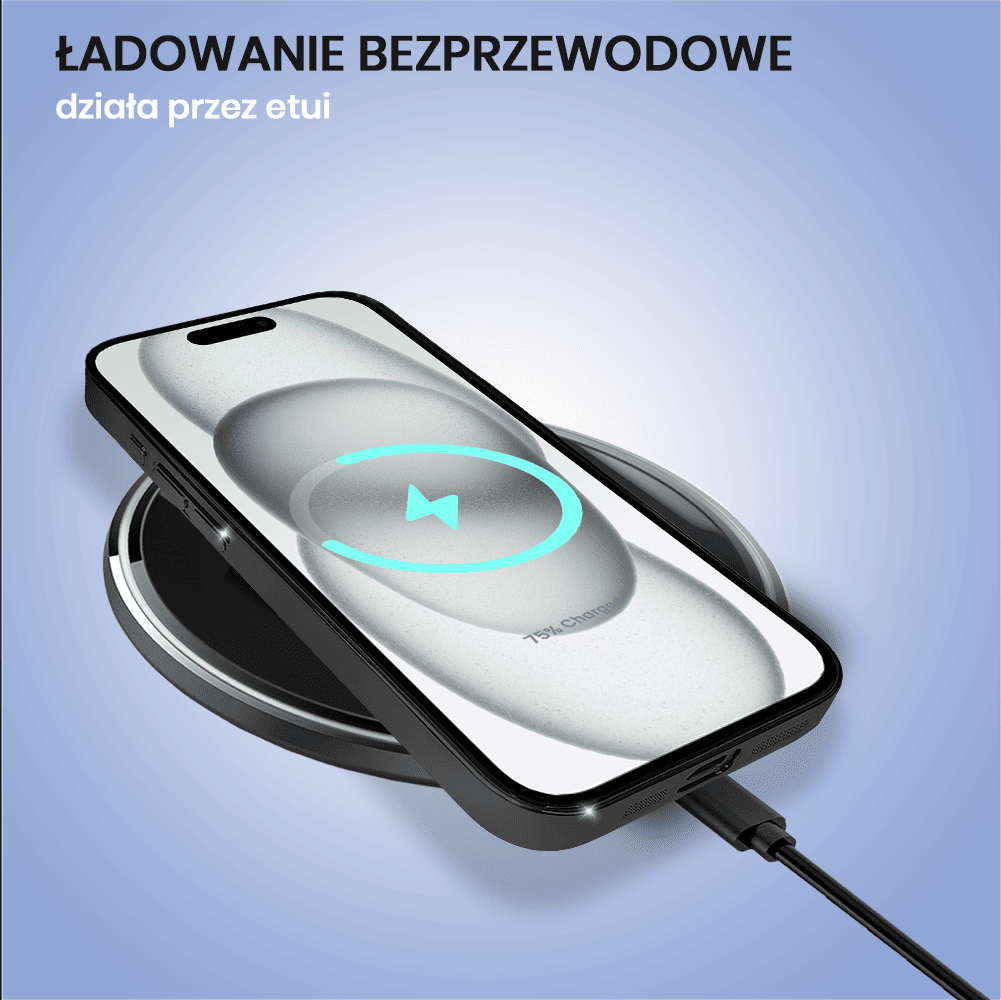 Etui do iPhone 15 Cam Window, z osłoną aparatu i podstawką, twarde, czarny